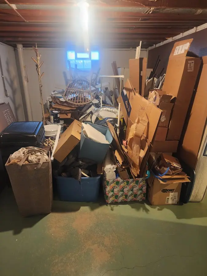 Roll-off dumpster container at job site for 40 Yard Dumpster Rental in Lawrenceburg